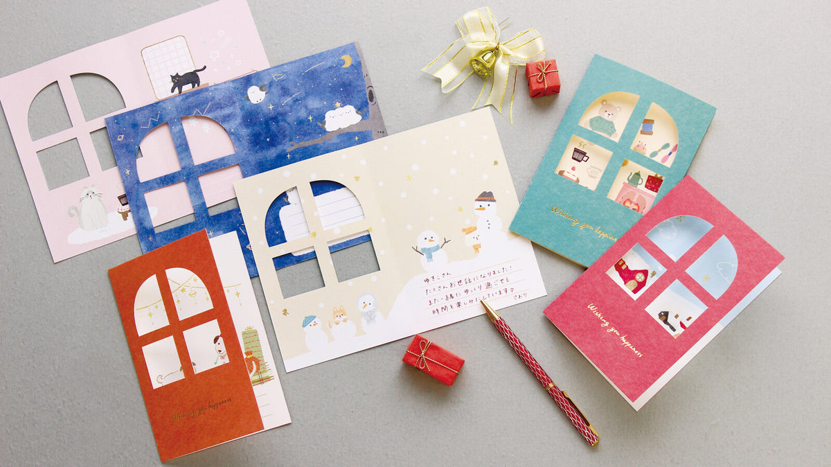 Furukawa Shiko Kotori Hoshizora Window Message Card displayed with other winter window cards