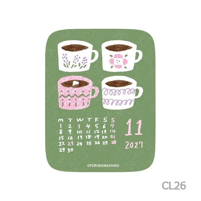 Furukawa Shiko Seal Calendar Furukawa 2027 November mugs sticker