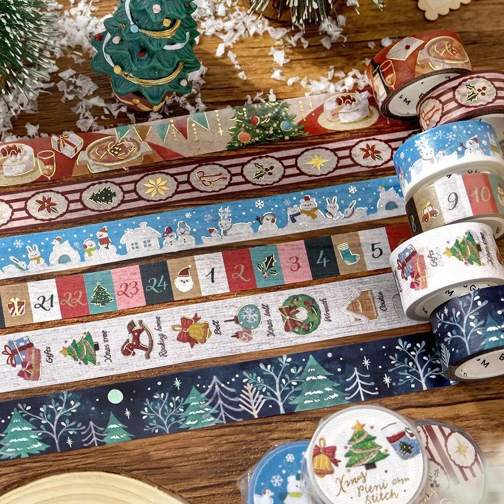 BGM 2026 Christmas Limited Edition – Holiday Pattern Foil-Stamped Washi Tape