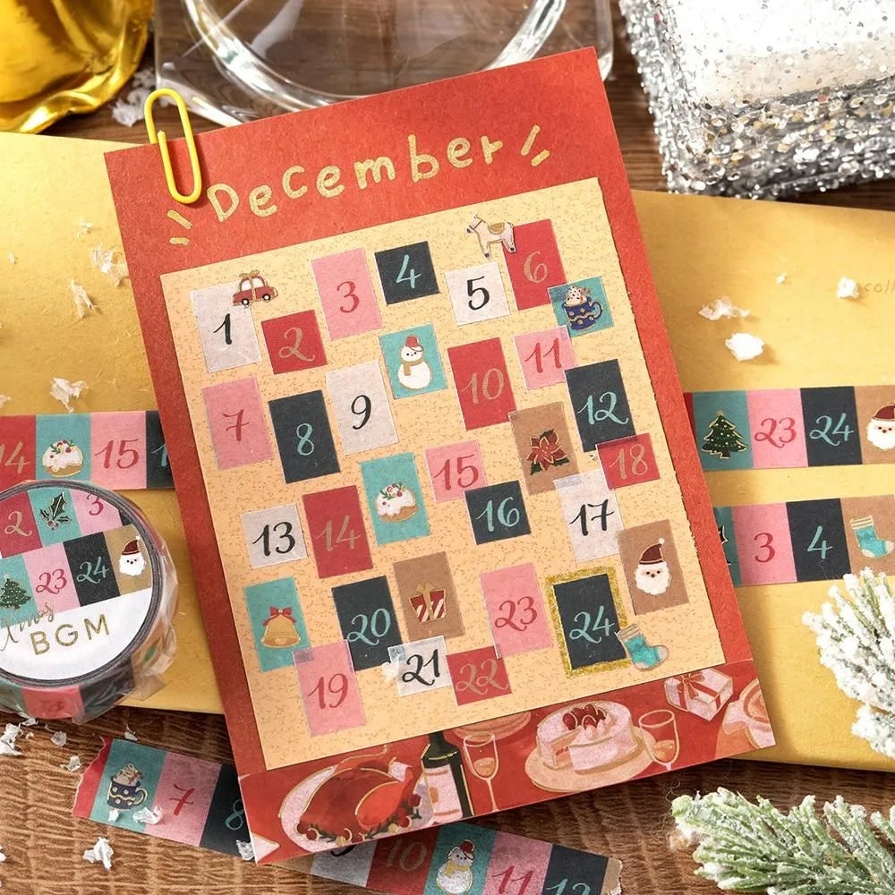BGM 2026 Christmas Limited Edition – Advent Calendar Foil-Stamped Washi Tape