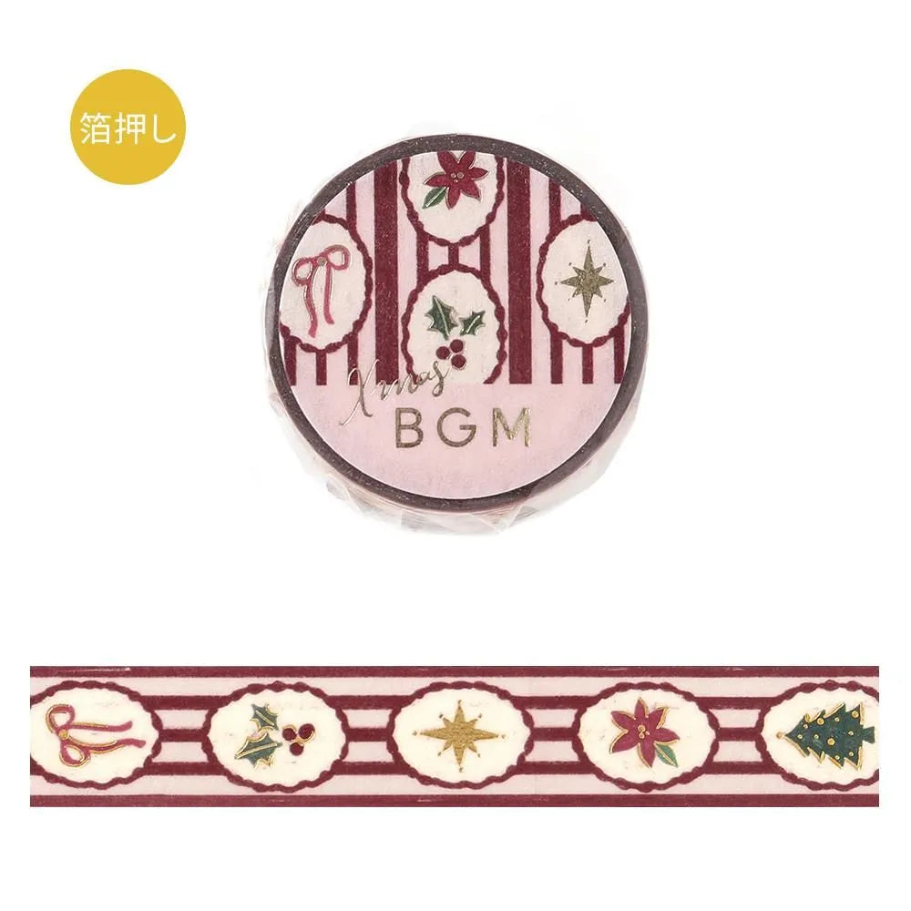 BGM 2026 Christmas Limited Edition – Holiday Pattern Foil-Stamped Washi Tape