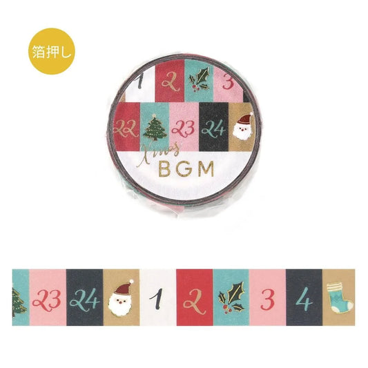 BGM 2026 Christmas Limited Edition – Advent Calendar Foil-Stamped Washi Tape