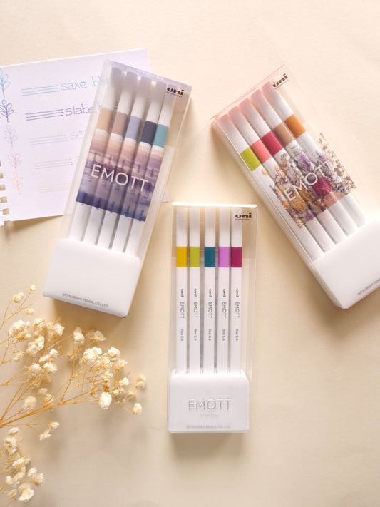 Uni EMOTT Fine Liner 0.4 mm five-colour set product image
