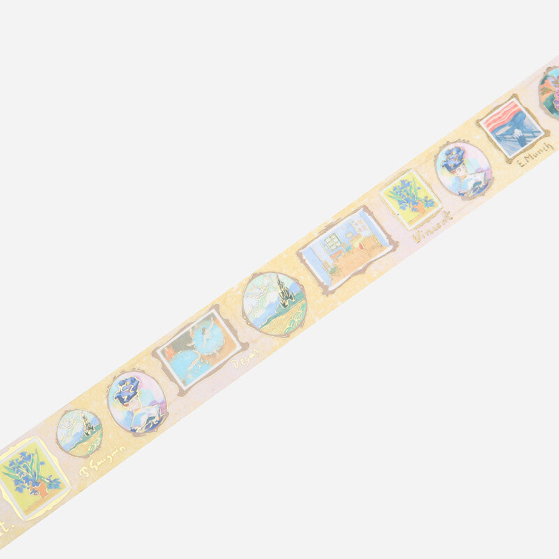BGM Art Tour Romance washi tape shown as a continuous strip of romantic pastel artworks