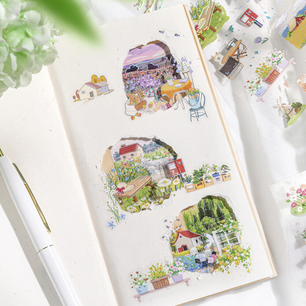 BGM IRIDE Series 4 On a Trip stickers used in a journal
