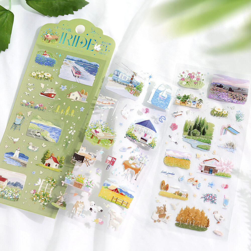 Styled view of BGM IRIDE Series 4 On a Trip clear stickers