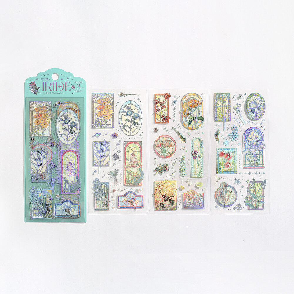 BGM IRIDE Vol.3 Stained Glass clear sticker three-sheet set