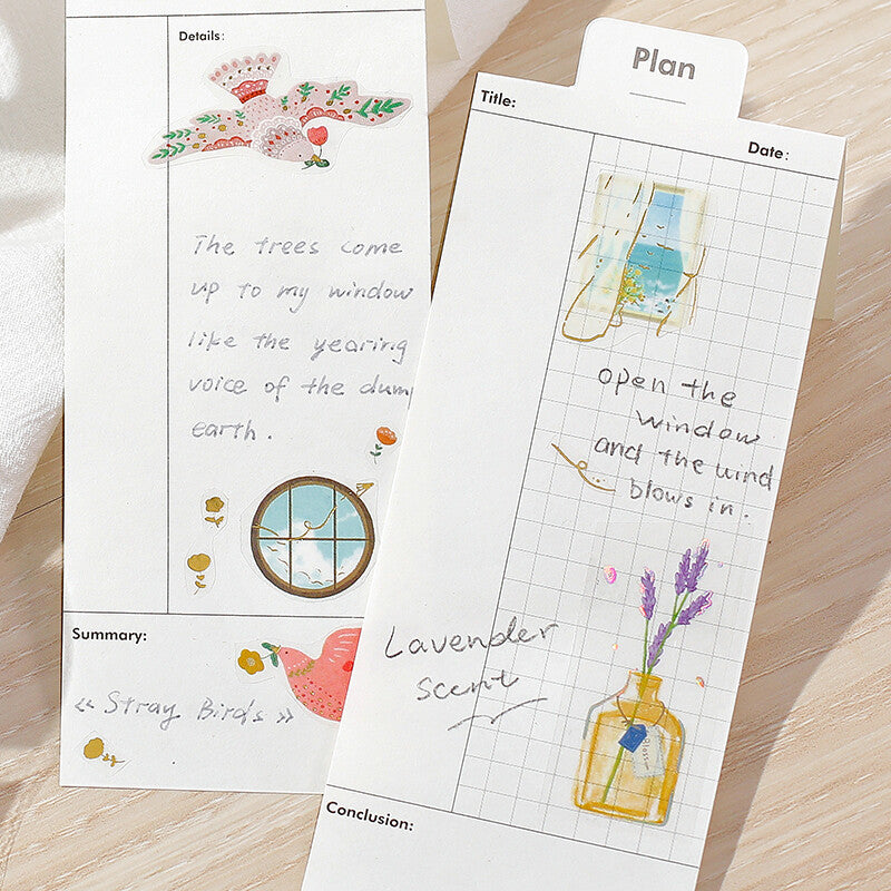 BGM Life Single Flower Vase Clear Tape used to decorate planner pages