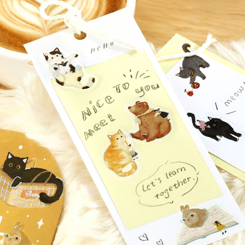 BGM Petit Story Animal flake stickers decorating gift tags with cute animal illustrations