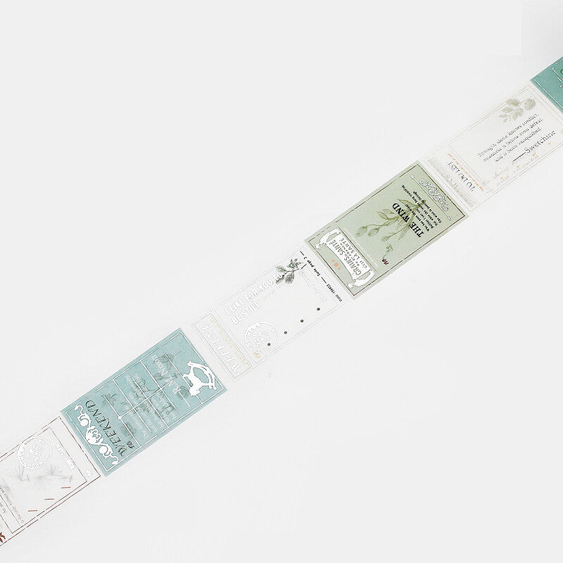 BGM Poem Botanical Washi Tape extended to show the repeating collage pattern