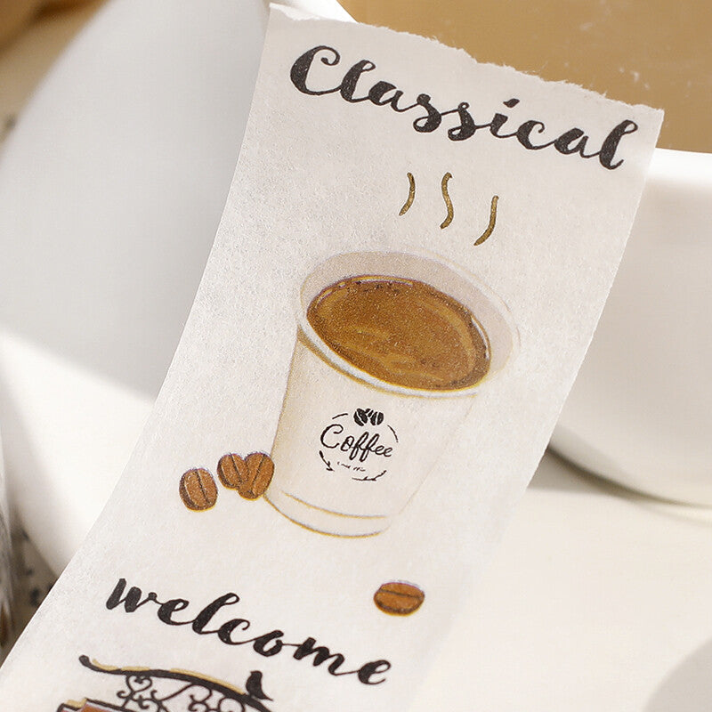 BGM Today’s Menu Washi Tape Café coffee motif close-up