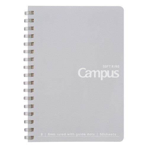 Kokuyo Campus Soft Ring A6 Grey notebook front cover