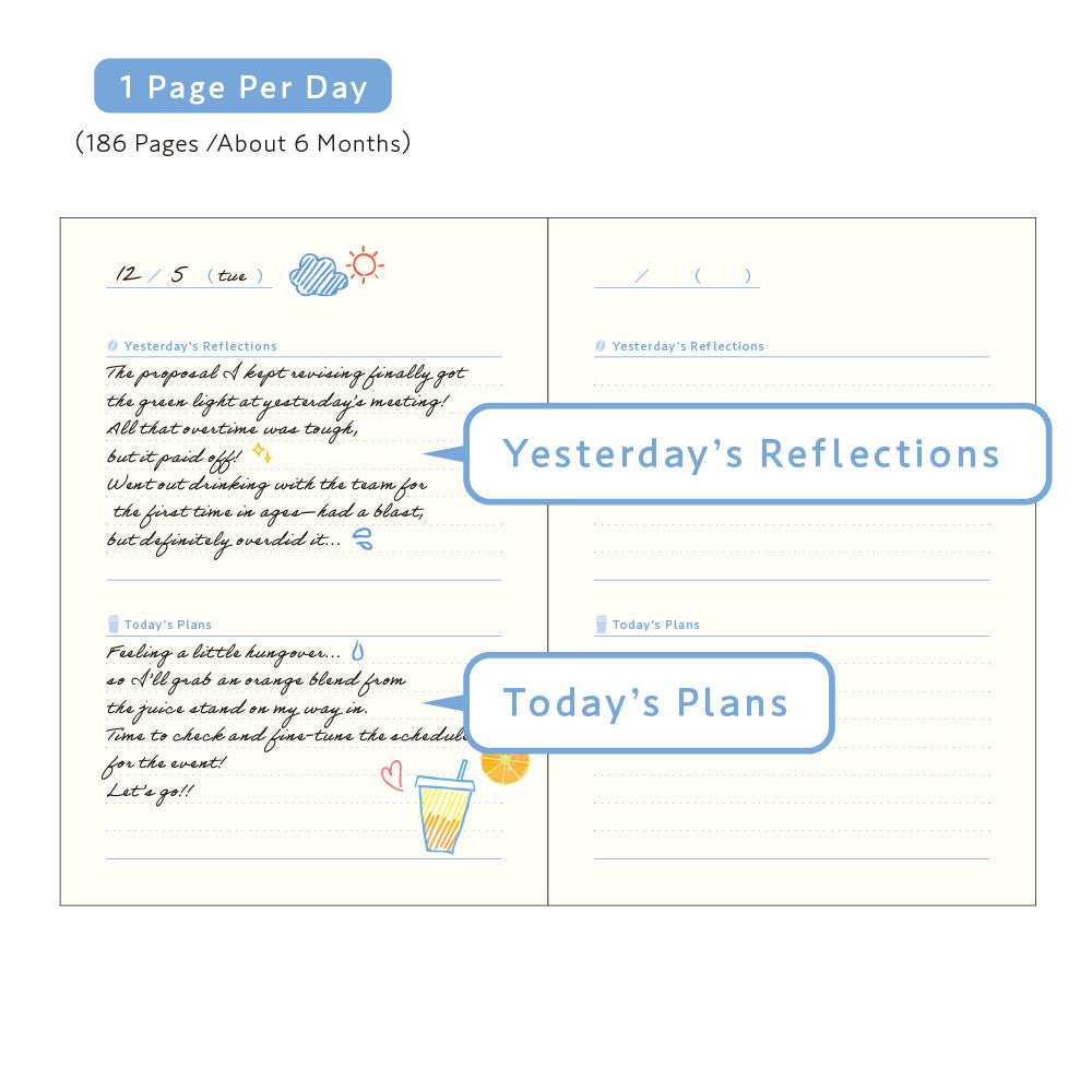 Daigo Tea Time Journal Morning daily reflection page layout