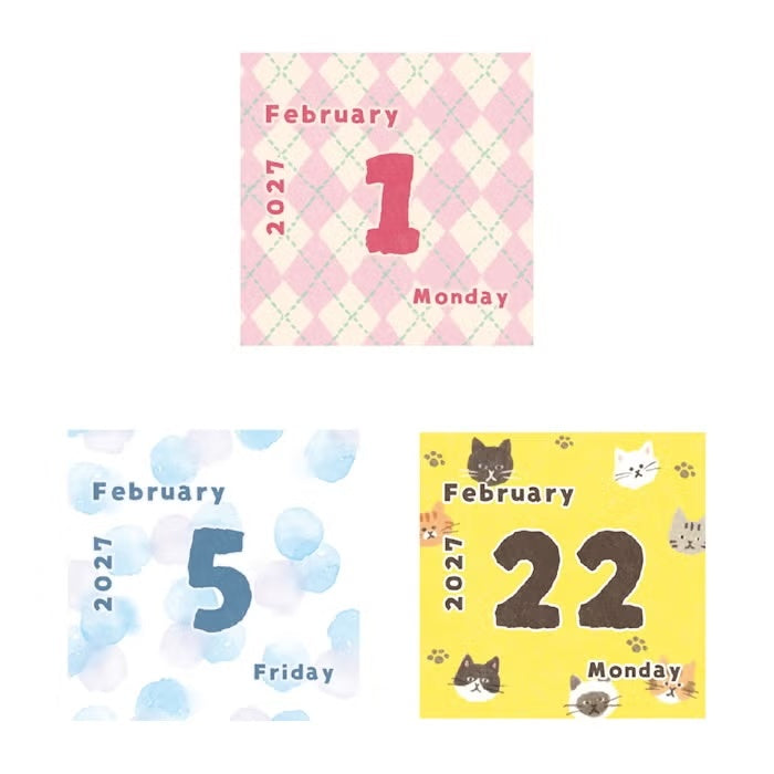 Furukawa Shiko Boxed Mini Calendar – All-Over Pattern 2027 sample daily pages