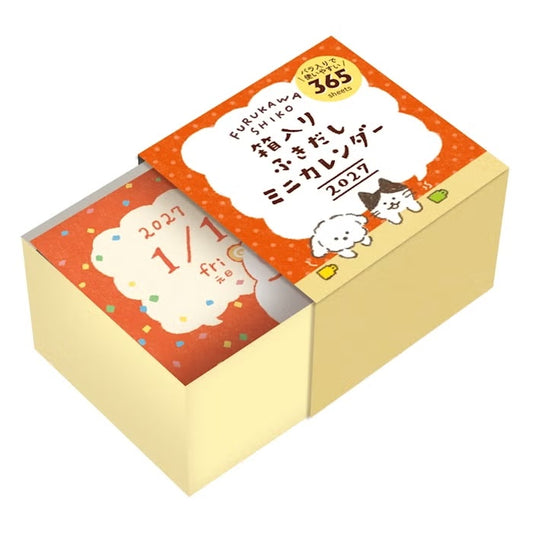 Furukawa Shiko Boxed Mini Daily Calendar – Speech Bubble 2027 presentation box with loose daily calendar pages