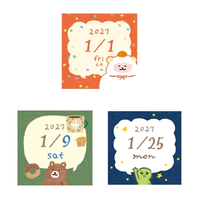Furukawa Shiko Boxed Mini Daily Calendar – Speech Bubble 2027 sample daily pages
