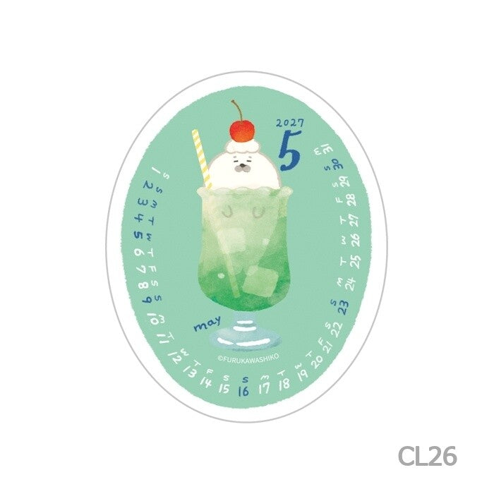 Furukawa Shiko Seal Calendar Furukawa 2027 May cream soda sticker