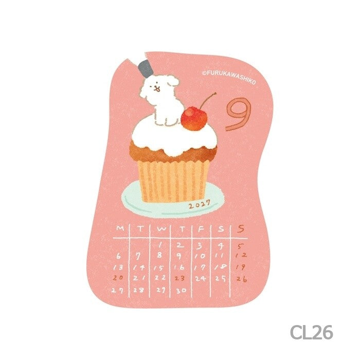 Furukawa Shiko Seal Calendar Furukawa 2027 September cake sticker