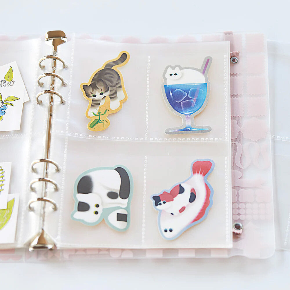 Otona Sticker Collection Binder pocket page with flake stickers stored inside