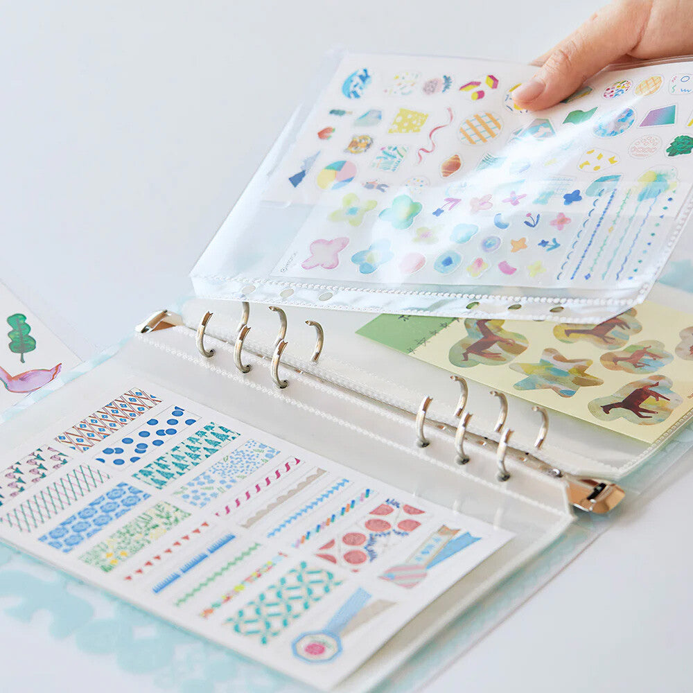 KING JIM Otona Sticker Collection Binder refill pages with sticker sheets