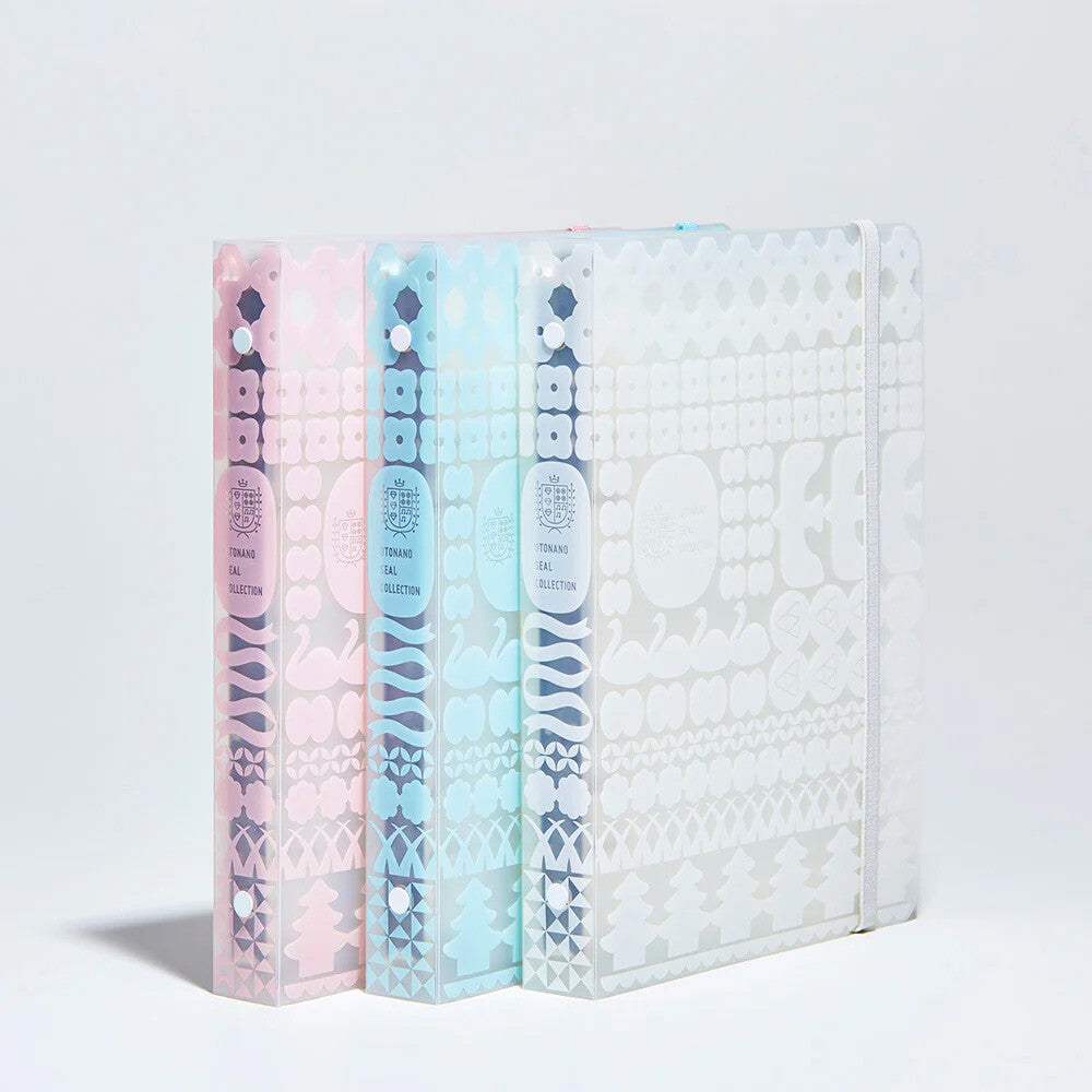 KING JIM Otona Sticker Collection Binder in white with pink and blue colour options