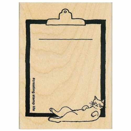 Kodomo No Kao I Love Stamp – Binder Cat rubber stamp