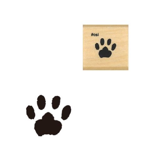 Kodomo No Kao I Love Stamp – Paw Paw wooden rubber stamp and paw print impression