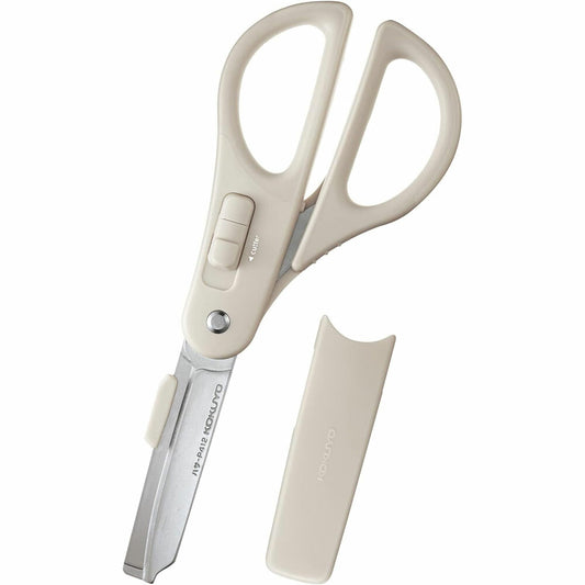 KOKUYO Hakoake 2-Way Scissors Light Gray with protective cap