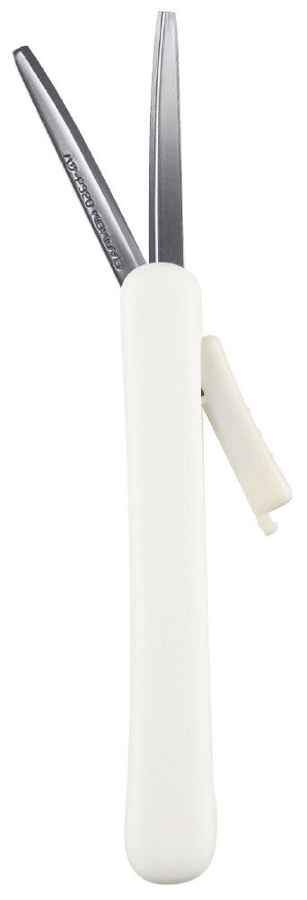 Kokuyo SAXA Poche White scissors with blades extended