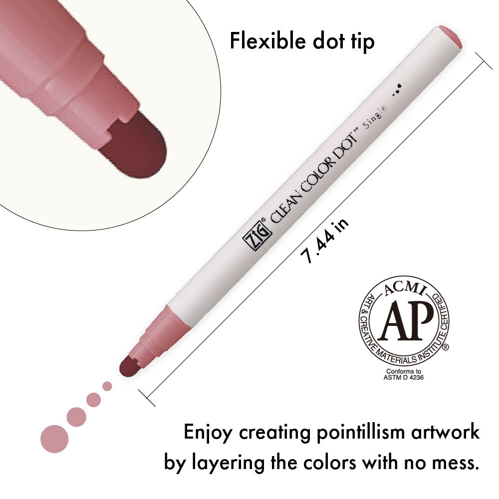 Kuretake ZIG Clean Color Dot Single flexible dot tip detail