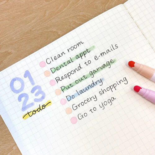 Kuretake ZIG Clean Color Dot Single Mild Colours used for colour coding a to-do list