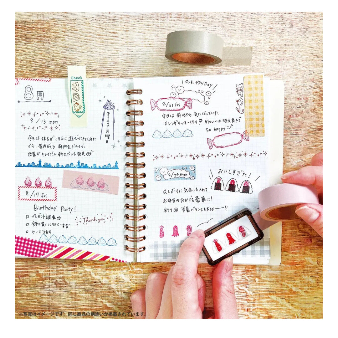 Kutsuwa Hanko Codeco Thank You Candy used in a decorated planner