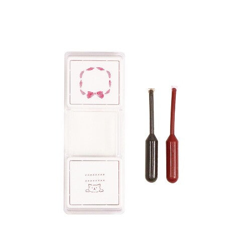 Kutsuwa Hankoslide two stamp pieces with refill ink tools