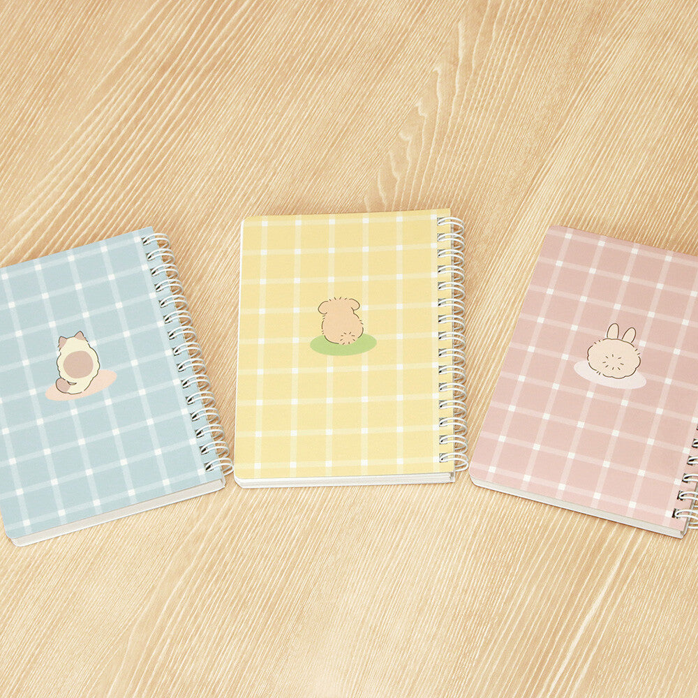 Labclip Marumaru Animal A6 Ring Notebook Cat Dog and Rabbit back cover designs