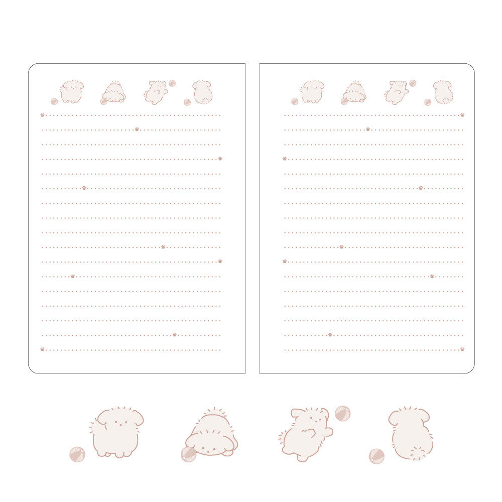 Labclip Marumaru Animal A6 Ring Notebook Dog inner page design