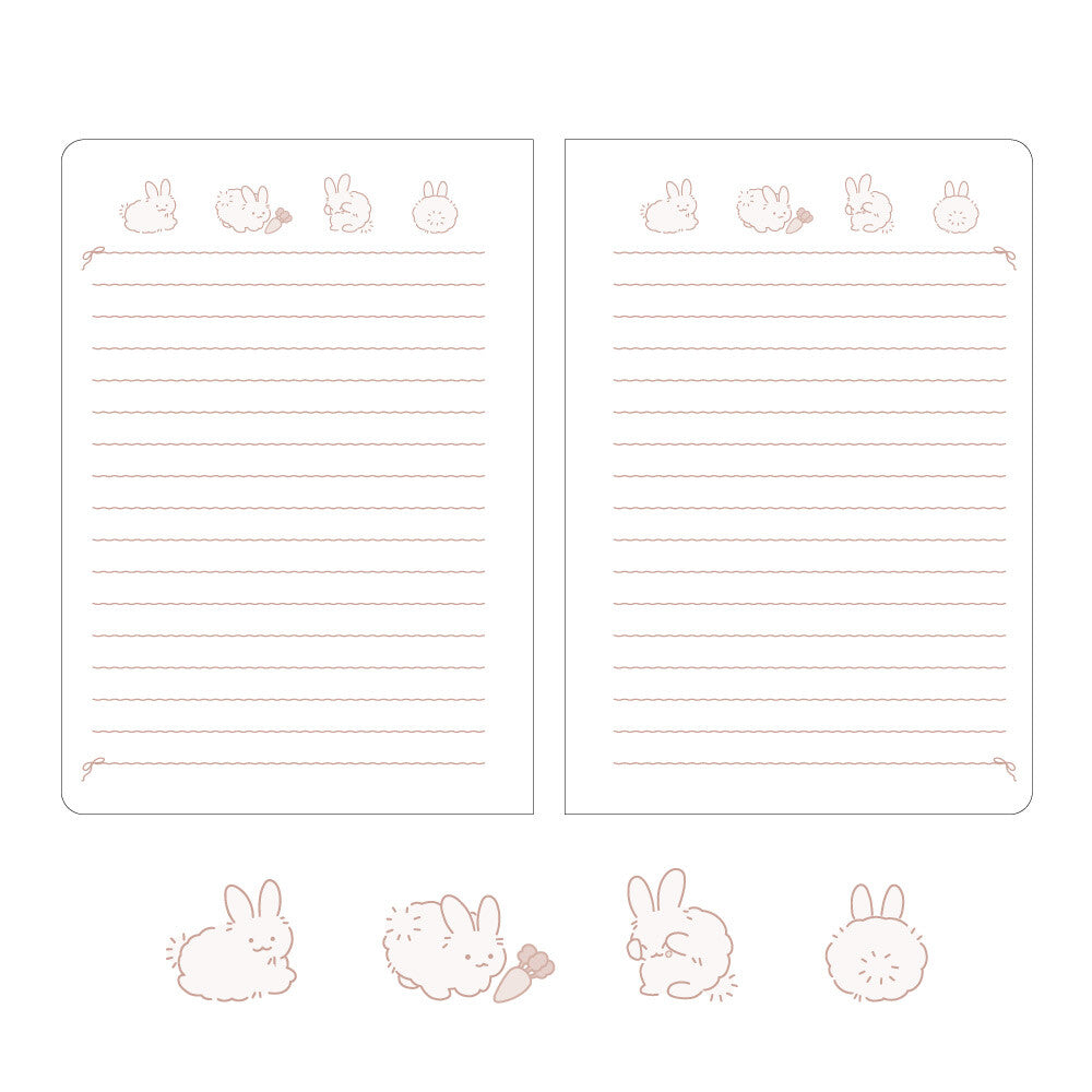 Labclip Marumaru Animal A6 Ring Notebook Rabbit inner page design