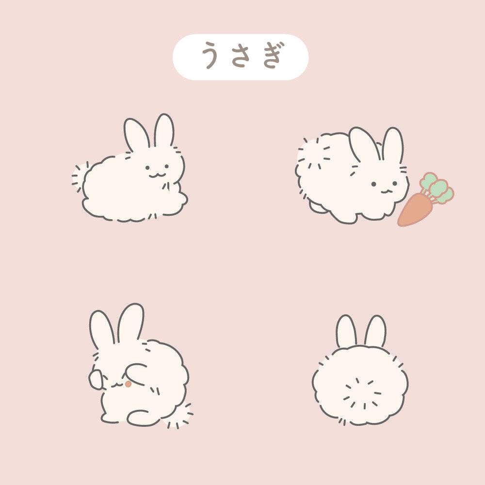 Labclip Marumaru Animal Rabbit character illustrations