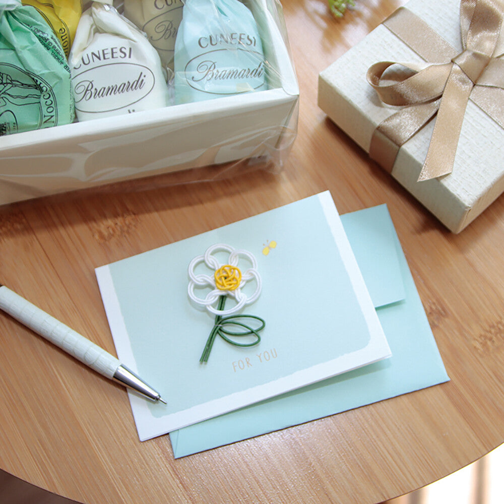 Labclip Mizuhiki Mini Greeting Card For You Nobana with matching envelope
