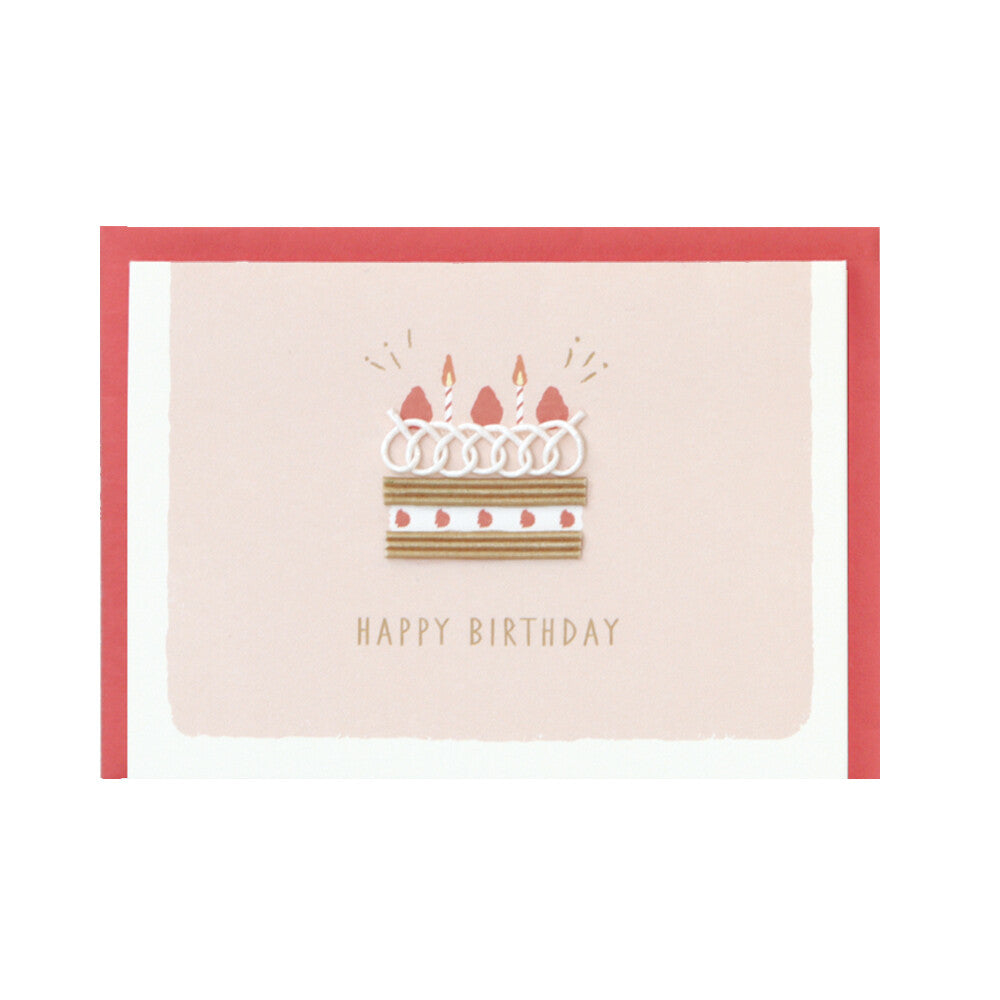 Labclip Mizuhiki Mini Greeting Card Happy Birthday Cake design