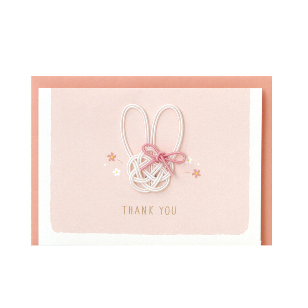 Labclip Mizuhiki Mini Greeting Card Thank You Rabbit design