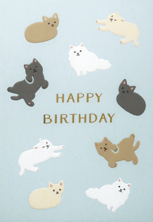 MATOKA Cupla Embossed Birthday Card – Cats design
