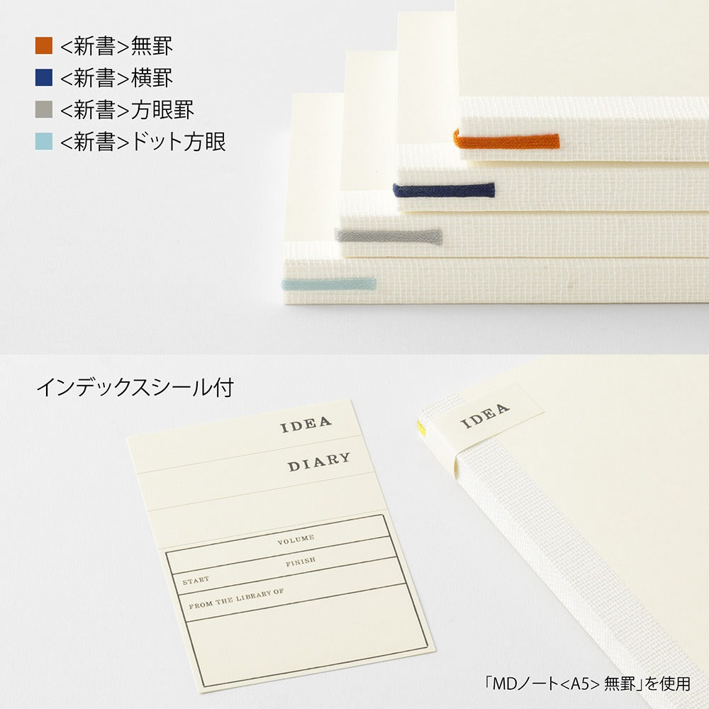 Midori MD Notebook colour-coded spine marks and index stickers
