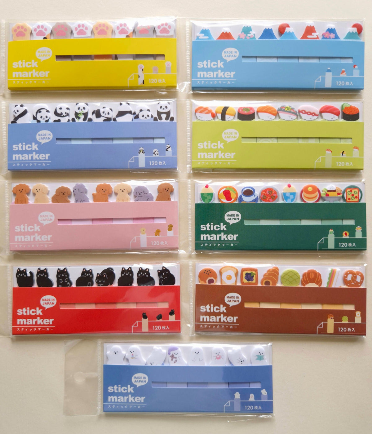 Mind Wave Stick Marker design range showing nine designs
