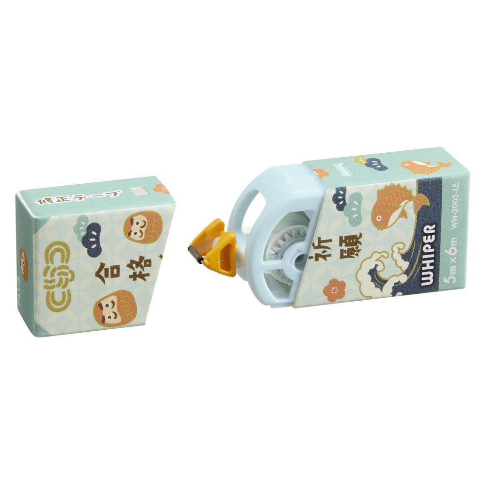 PLUS Whiper Paper Case Correction Tape Exam Support '25 Blue, open correction tape