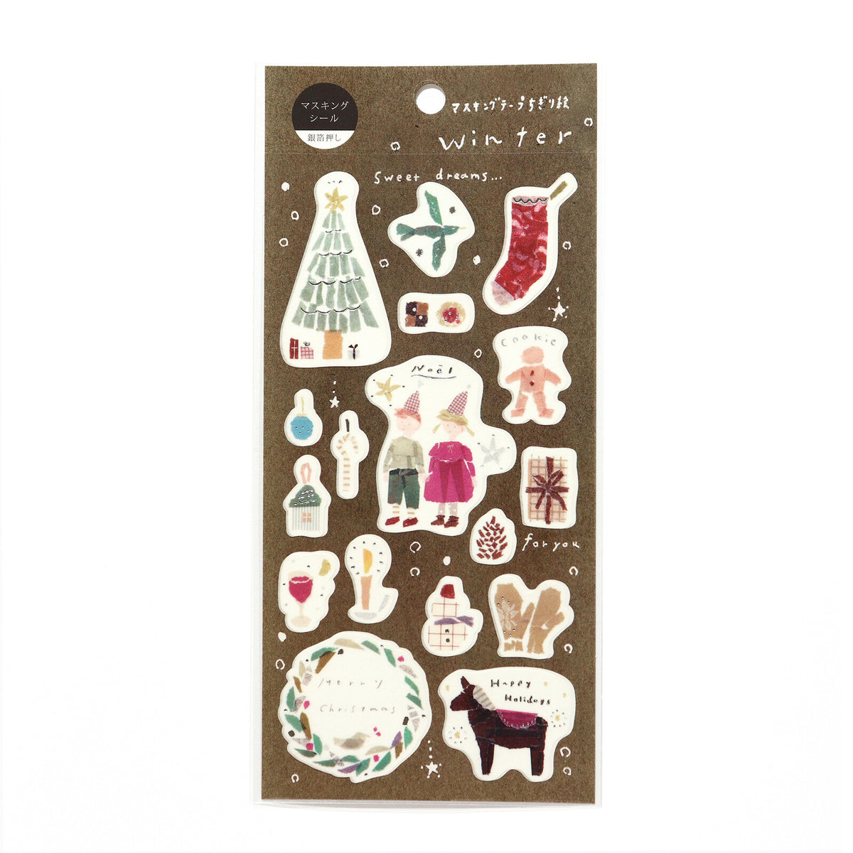 SAIEN × Miki Tamura Winter Masking Stickers full sticker sheet with winter motifs and silver foil details