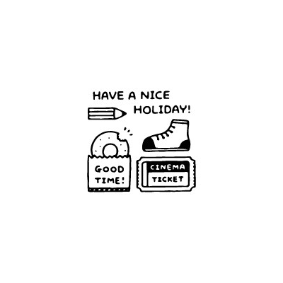 Sanby eric Nice Holiday stamp impression with holiday motifs and Have a Nice Holiday lettering