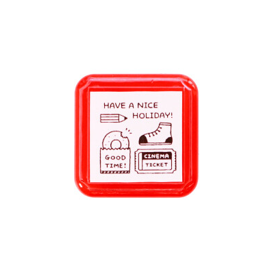 Sanby eric Self-Inking Stamp – Nice Holiday in red self-inking case