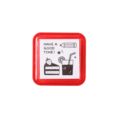 Sanby eric Self-Inking Stamp – Snack in red self-inking case