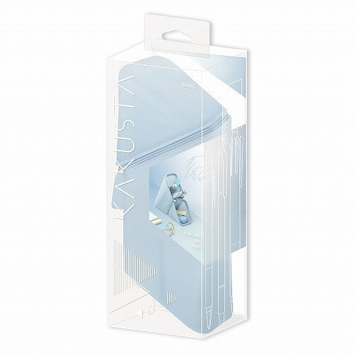 Sonic Kakusta Portable Pen Holder Sheer Silicone Type in Blue retail packaging