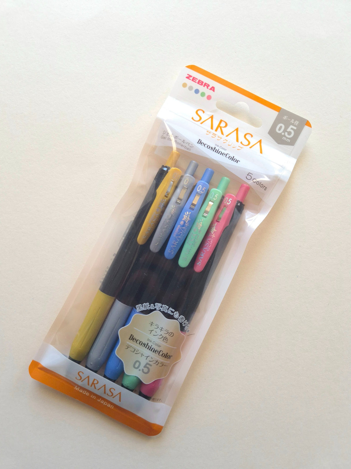 Zebra Sarasa Clip 0.5 Deco Shine – front packaging